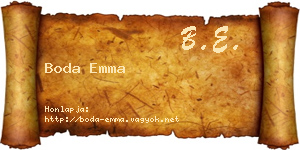 Boda Emma névjegykártya